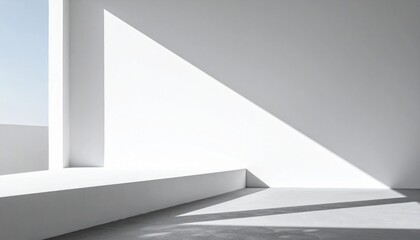 Poster - modern architectural space with natural light minimalist design interior environment dynamic shadows