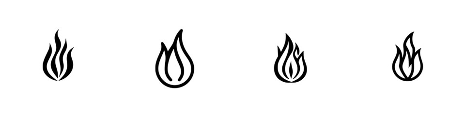 Poster - Various designs of flame icons representing fire in vector illustration format for graphic design projects