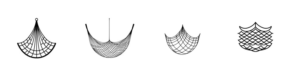 Poster - Vector illustration icons depicting various types of nets and web designs for creative and artistic use