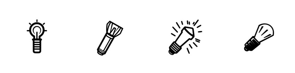 Poster - Vector illustration of various light sources showcasing different designs and styles for creative projects