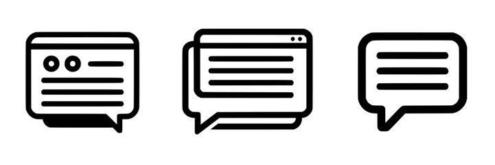 Poster - Vector illustration icons representing text communication, information sharing, and digital dialogue in modern design