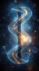 Poster - Abstract spiral design with glowing particles