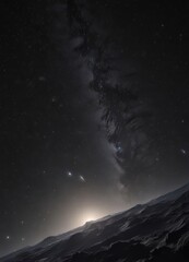 Wall Mural - distant galaxy, countless stars shine against deep black backdrop , bright, milky way