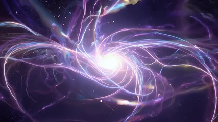 Wall Mural - vivid electric swirl of cosmic light forms around a bright white core