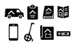 © Coosh448 - Real estate solid icons set – filled, property, home buying and selling symbols