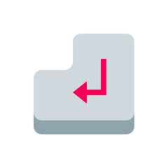 Poster - Illustration of an enter key with a pink arrow pointing left and then up on a gray keyboard button
