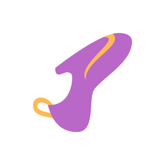 Poster - Abstract purple shape with orange accents on a white background creating a modern art illustration