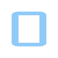 Poster - Illustration of a light blue rounded rectangle frame with a white center on a white background view