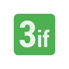 Poster - Illustration of a green rounded square containing the text 3if in a white sans serif typeface style
