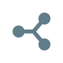 Poster - Illustration of a blue gray connection symbol with three circles connected by lines on a white background