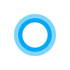 Poster - Illustration of three concentric circles with varying shades of blue on a white background center aligned