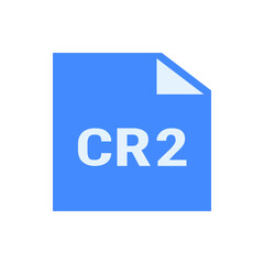 Poster - A blue file icon with a white folded corner and the letters cr2 in white indicating a file type format