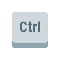 Poster - Illustration of a light gray control key with rounded corners and a drop shadow effect on a white background