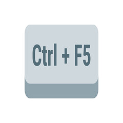 Poster - Illustration of a grey computer key with the text ctrl plus f five indicating a keyboard shortcut command
