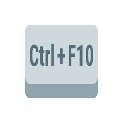 Poster - Illustration of a gray keyboard button with rounded corners displaying the text ctrl plus f ten in gray