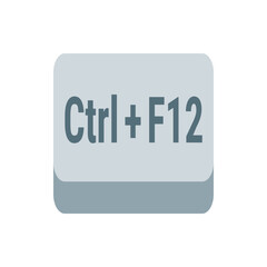 Poster - Illustration of a gray keyboard button with the text ctrl plus f twelve indicating a shortcut key use case