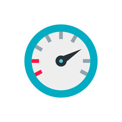 Poster - Illustration of a circular gauge with a blue border and a black needle pointing to the right side