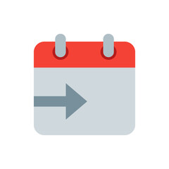 Poster - Red and gray calendar icon with a gray arrow pointing to the right indicating next event or appointment