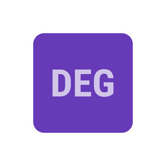 Poster - Illustration of a rounded square with a purple background and the letters deg in a light gray color centered 100