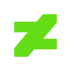 Poster - Illustration of a bright green deviantart logo with sharp edges on a white background in a simple design style