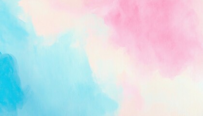 Leinwandbilder -  soft pastel watercolor background with diagonal pink blue and cream gradient for web design print branding or feminine abstract layout