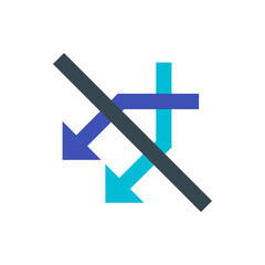 Poster - Illustration of overlapping blue and teal arrows with a dark gray diagonal line on a white background design