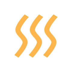 Poster - Three orange wavy lines arranged vertically on a white background creating a simple abstract design element