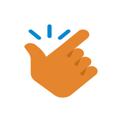 Poster - Illustration of a hand with fingers pinching and blue lines above the hand on a white background scene