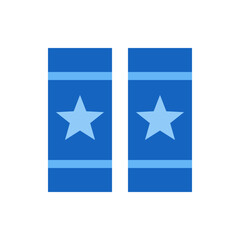 Poster - Two blue rectangles with light blue stars and horizontal stripes arranged side by side on a white background