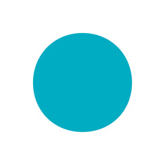 Poster - A simple illustration of a solid teal oval shape centered on a white background in a minimalist style art
