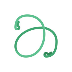 Poster - A light green looped line curves and crosses over itself on a white background creating an abstract shape