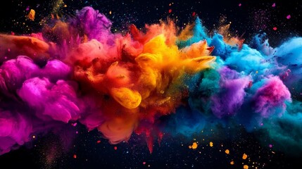 Wall Mural - A lively mix of holi powder creates a stunning visual spectacle.
