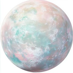 Wall Mural - Pastel Planet Surface Dreamlike Celestial Sphere Fantasy World Artistic Space sky moon star soft