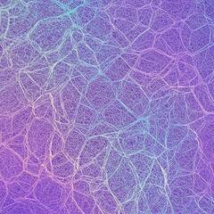 Dreamlike Lavender & Teal Abstract: Intricate Network AI Generated