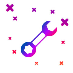 Poster - Color Wrench spanner icon isolated on white background. Gradient random dynamic shapes. Vector