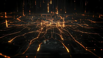 Leinwandbilder - Abstract Tech Circuit Board Network with Glowing Lines