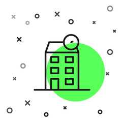Fototapete - Black line House icon isolated on white background. Home symbol. Vector