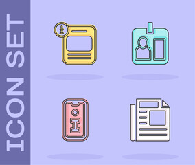 Poster - Set News, Information, and Journalist id card icon. Vector