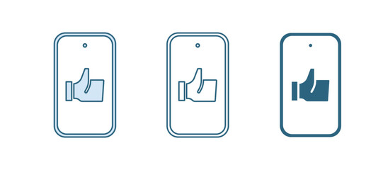 Poster - Blue Hand like icon isolated on white background. Vector