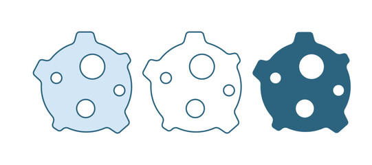 Wall Mural - blue asteroid icon isolated on white background. vector
