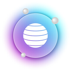 Wall Mural - white planet venus icon isolated on white background. blue and purple gradient circle background. ve