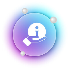 Fototapete - White Information icon isolated on white background. Blue and purple gradient circle background. Vector
