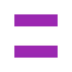 Poster - Two horizontal purple bars centered on a white background forming an equals sign representation symbol