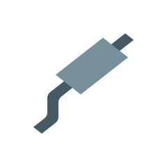 Poster - Illustration of a car exhaust pipe with a muffler, depicted in a simple and flat design style image