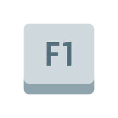 Poster - Illustration of a gray rounded square button with the dark gray text f one displayed in the center of it