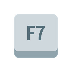 Poster - Illustration of a grey f seven key with rounded edges representing a keyboard function key icon design