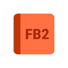 Poster - A square with rounded corners in shades of orange displaying the text fb2 in a darker shade of orange color