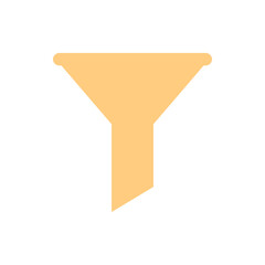 Poster - Illustration of a light orange funnel with a wide top and a narrow bottom on a white background space