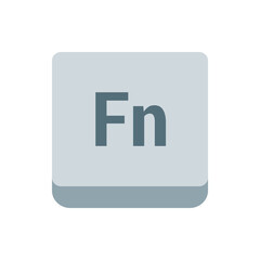 Poster - Illustration of a grey function key with rounded corners displaying the letters fn in a simple design style