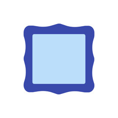 Poster - A blue ornate frame with a lighter blue rectangular center providing a space for text or image display use